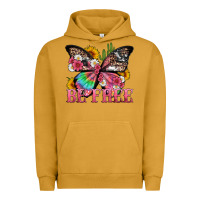 Pigment Peanut Butter be free with butterfly and cactus flowers Urban Hoodie - Artiststas