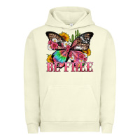 Pigment Pistachio be free with butterfly and cactus flowers Urban Hoodie - Artiststas
