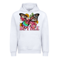 White be free with butterfly and cactus flowers Urban Hoodie - Artiststas