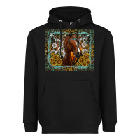 Black Western Horse Mouse Pad Heavyweight Hoodie - CowhideDigitalArt