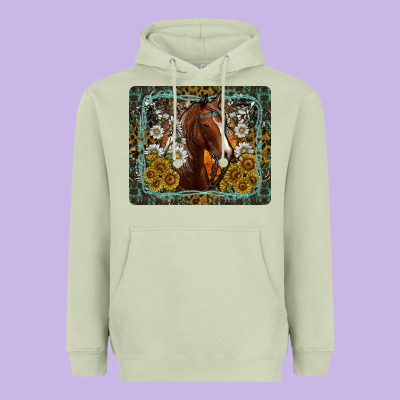 Western Horse Mouse Pad Heavyweight Hoodie Designed By Cowhidedigitalart