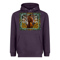 Plum Western Horse Mouse Pad Heavyweight Hoodie - CowhideDigitalArt