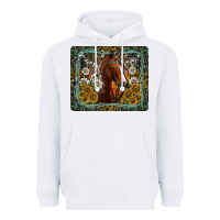White Western Horse Mouse Pad Heavyweight Hoodie - CowhideDigitalArt