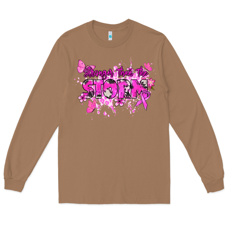 Stronger Than The Storm Cancer Awareness Long Sleeve Tee by HowdyJamesFarm | Teevron