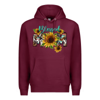 Burgundy Blessed mom Mother's Day Premium Hoodie - FaDigitalArtStudio