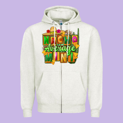 Nacho Average Mini Zipper Hoodie Designed By Fadigitalartstudio