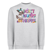 Heather Grey Don't worry be happy Easter Heavyweight Sweatshirt - CowGirlArtShop