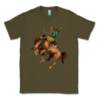 Army Green Bucking Bronco Rodeo Classic Tee - Bettercallsaul