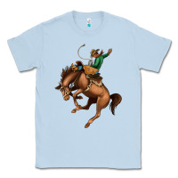Dusty Blue Bucking Bronco Rodeo Classic Tee - Bettercallsaul