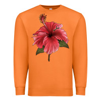 Carrot Puerto Rican Hibiscus Flower Illustrations Premium Sweatshirt - LillyAllenDesigns