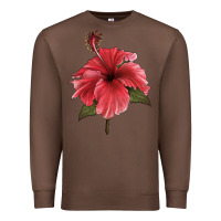 Chestnut Puerto Rican Hibiscus Flower Illustrations Premium Sweatshirt - LillyAllenDesigns