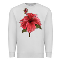 Dove Grey Puerto Rican Hibiscus Flower Illustrations Premium Sweatshirt - LillyAllenDesigns