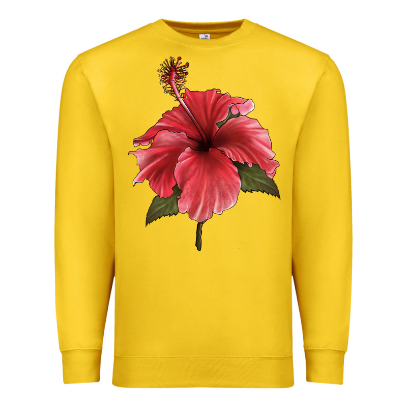 Puerto Rican Hibiscus Flower Illustrations Premium Sweatshirt by LillyAllenDesigns | Teevron