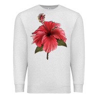 Oatmeal Heather Puerto Rican Hibiscus Flower Illustrations Premium Sweatshirt - LillyAllenDesigns