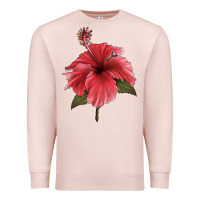 Pale Pink Puerto Rican Hibiscus Flower Illustrations Premium Sweatshirt - LillyAllenDesigns