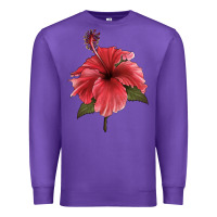 Purple Puerto Rican Hibiscus Flower Illustrations Premium Sweatshirt - LillyAllenDesigns