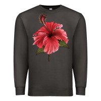 Smoke Puerto Rican Hibiscus Flower Illustrations Premium Sweatshirt - LillyAllenDesigns