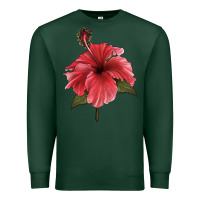 Sports Green Puerto Rican Hibiscus Flower Illustrations Premium Sweatshirt - LillyAllenDesigns