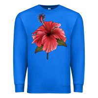 True Royal Puerto Rican Hibiscus Flower Illustrations Premium Sweatshirt - LillyAllenDesigns
