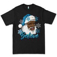 Black winter christmas african american santa believe Premium Tee - RanaPortraitStore