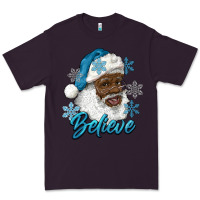 Plum winter christmas african american santa believe Premium Tee - RanaPortraitStore