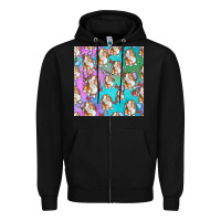Black Easter Bunny With Truck Seamless Pattern Zipper Hoodie - BundleAndBundleShop