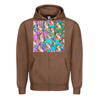 Chestnut Easter Bunny With Truck Seamless Pattern Zipper Hoodie - BundleAndBundleShop