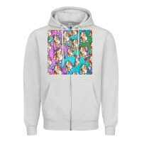 Dove Grey Easter Bunny With Truck Seamless Pattern Zipper Hoodie - BundleAndBundleShop