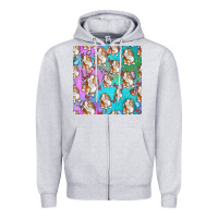 Heather Grey Easter Bunny With Truck Seamless Pattern Zipper Hoodie - BundleAndBundleShop