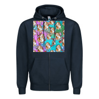 Navy Easter Bunny With Truck Seamless Pattern Zipper Hoodie - BundleAndBundleShop