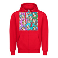 Red Easter Bunny With Truck Seamless Pattern Zipper Hoodie - BundleAndBundleShop