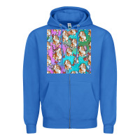 True Royal Easter Bunny With Truck Seamless Pattern Zipper Hoodie - BundleAndBundleShop