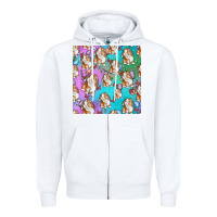 White Easter Bunny With Truck Seamless Pattern Zipper Hoodie - BundleAndBundleShop