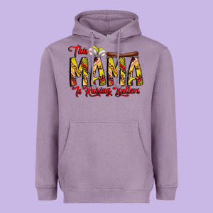 This Mama Is Raising Ballers Softball And Baseball Heavyweight Hoodie Designed By Cowhidedigitalart
