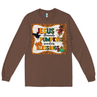 Chestnut jesus flannel's pumpkins blessings Long Sleeve Tee - TumblerDesignByShophia