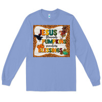 Colony Blue jesus flannel's pumpkins blessings Long Sleeve Tee - TumblerDesignByShophia