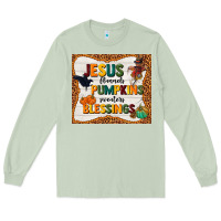 Matcha jesus flannel's pumpkins blessings Long Sleeve Tee - TumblerDesignByShophia