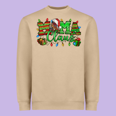 Mama Claus Christmas Lights And Gifts Mother's Day Heavyweight Sweatshirt Designed By Howdyjamesfarm