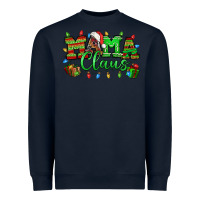 Navy Mama claus christmas lights and gifts mother's day Heavyweight Sweatshirt - HowdyJamesFarm