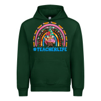 Forest Green teacherlife and teacher gnome rainbow Urban Hoodie - Artiststas