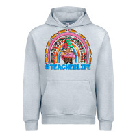 Heather Grey teacherlife and teacher gnome rainbow Urban Hoodie - Artiststas