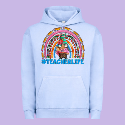 Teacherlife And Teacher Gnome Rainbow Urban Hoodie Designed By Artiststas