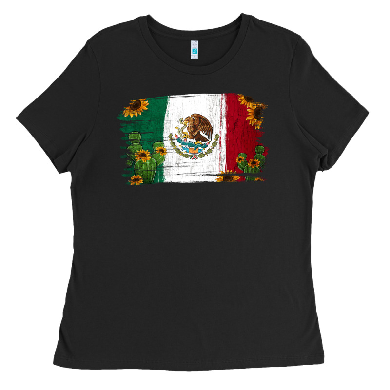 Mexican Flag Cactus Sunflower Ladies Tee by Jasminsmagicworld | Teevron
