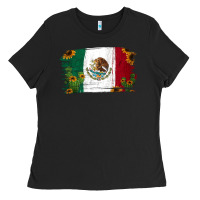 Black Mexican Flag Cactus Sunflower Ladies Tee - Jasminsmagicworld