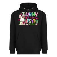 Black Bunny Kisses Easter Wishes Heavyweight Hoodie - CowhideDigitalArt