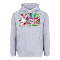 Heather Grey Bunny Kisses Easter Wishes Heavyweight Hoodie - CowhideDigitalArt