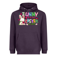 Plum Bunny Kisses Easter Wishes Heavyweight Hoodie - CowhideDigitalArt