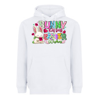 White Bunny Kisses Easter Wishes Heavyweight Hoodie - CowhideDigitalArt
