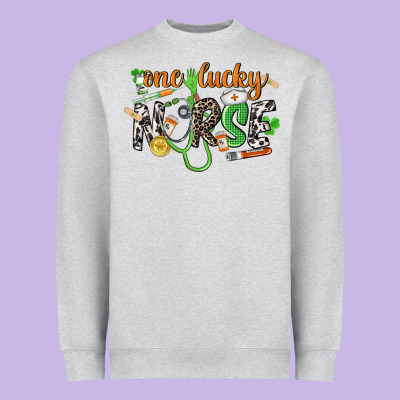 One Lucky Nurse St. Patrick's Day Heavyweight Sweatshirt Designed By Cowgirlartshop