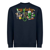 Navy One lucky Nurse St. Patrick's Day Heavyweight Sweatshirt - CowGirlArtShop